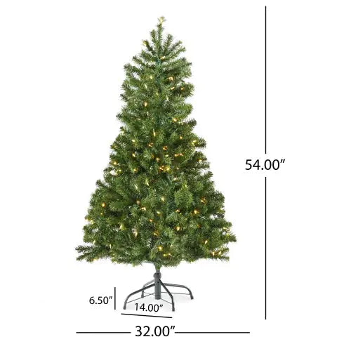 Pre-Lit Hinged Christmas Tree 4.5' with 200 LED Lights